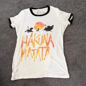 Disney White Hakuna Matata Tee with Sunset Design